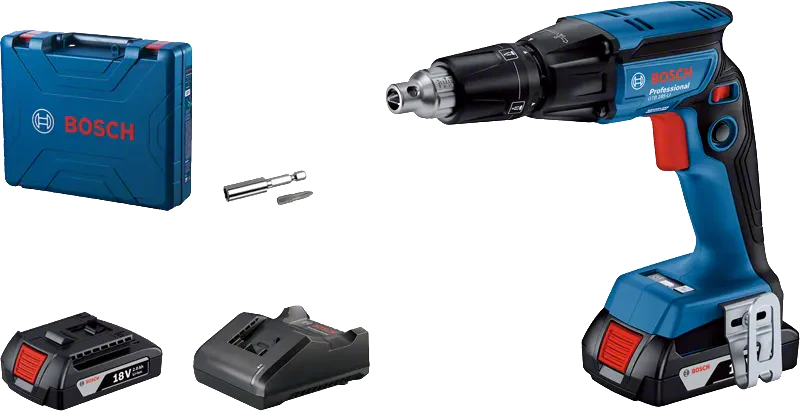 Bosch Cordless Drywall Screwdriver 1/4 inch 18 V + 2 Batteries GTB185-LI - 06019K7020