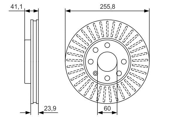 Bosch Front Brake Disc 0986479R76 - Chevrolet - Opel - 1 Pc