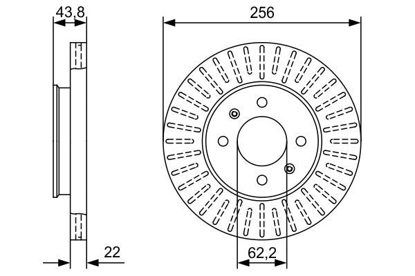 BOSCH Front Brake Disc Set - Hyundai Accent RB