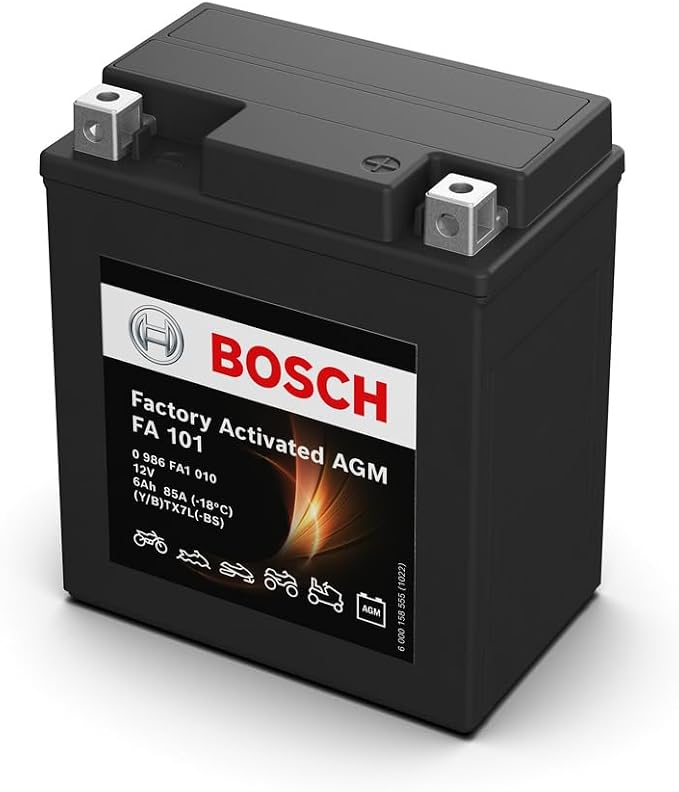 BOSCH Motorcycle Battery 0986FA1010 - YTX7L, 6 Ah 100 A, Maintenance-Free