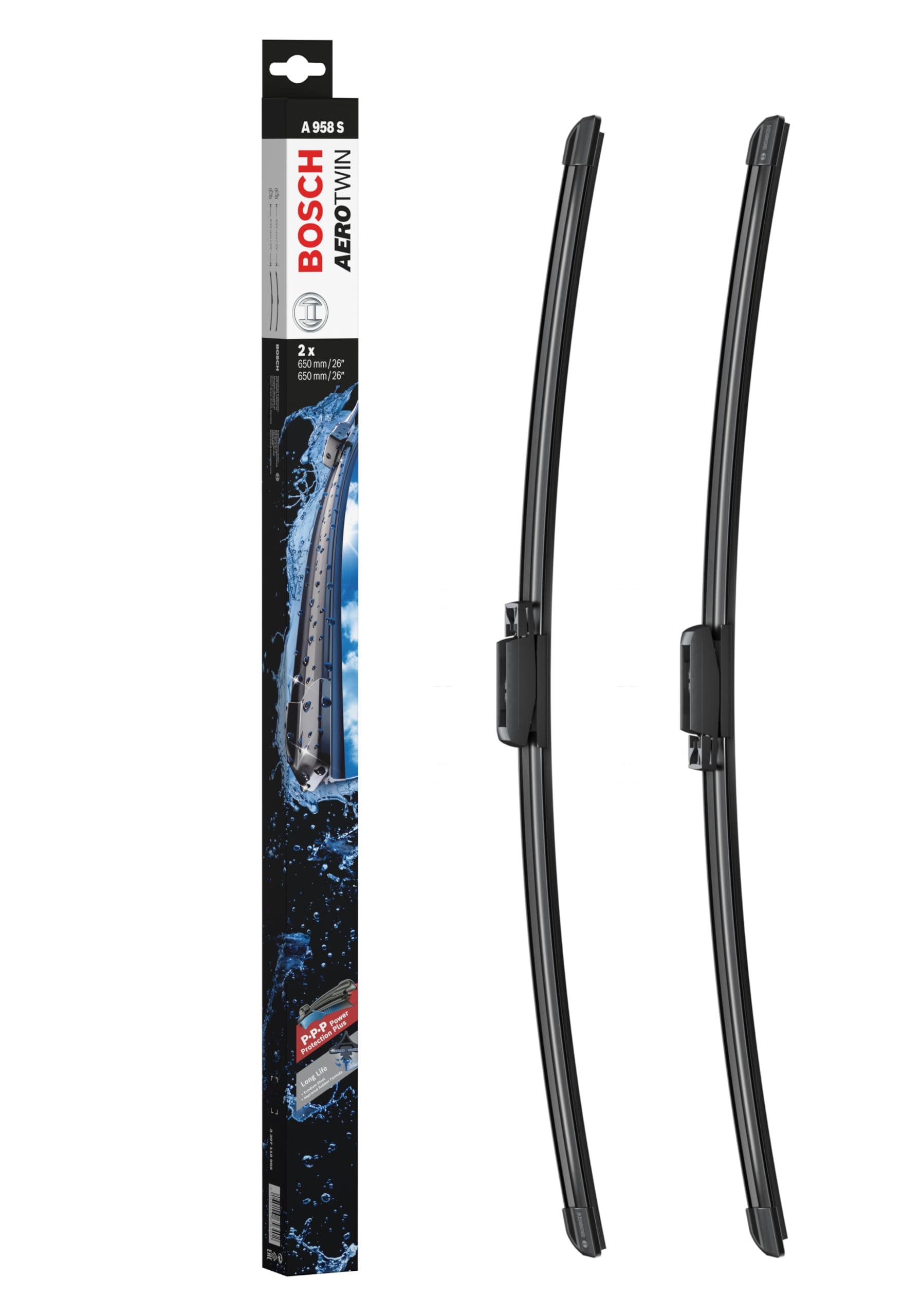Bosch Set of Front Wiper Blades 3397118958 - 26 - 26 in - A958S
