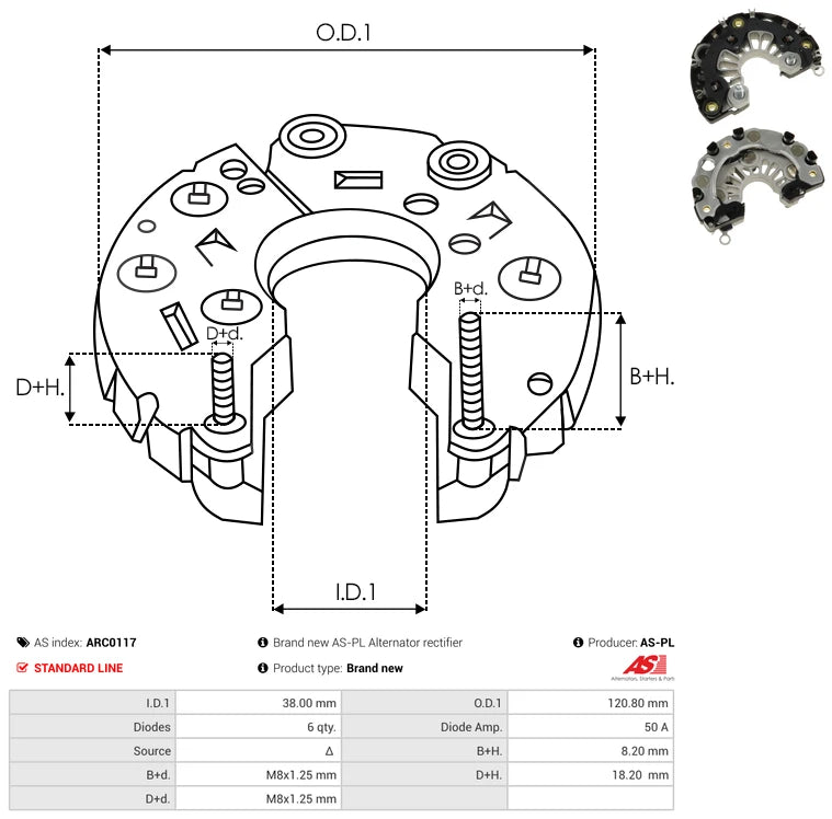 قاعدة سليكونات دينامو AS-PL ARC0117