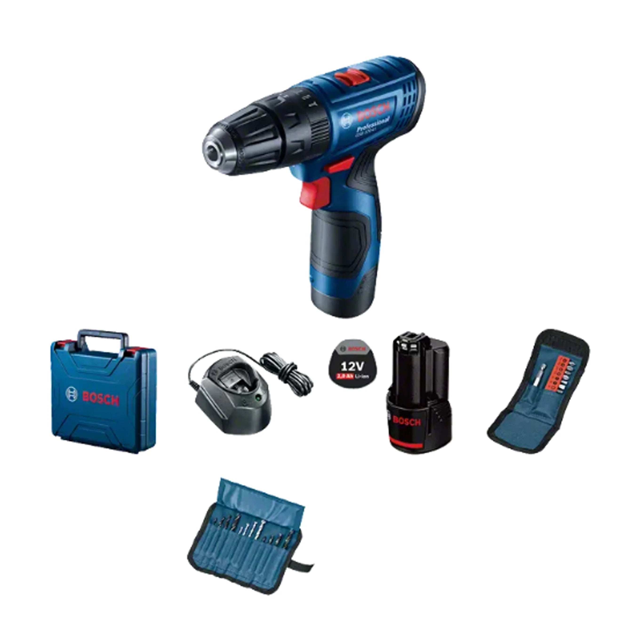 BOSCH Bosch battery impact driver,with 2 x 1.5 Ah Li-ion battery, charger + 23 accessories -06019G81K2