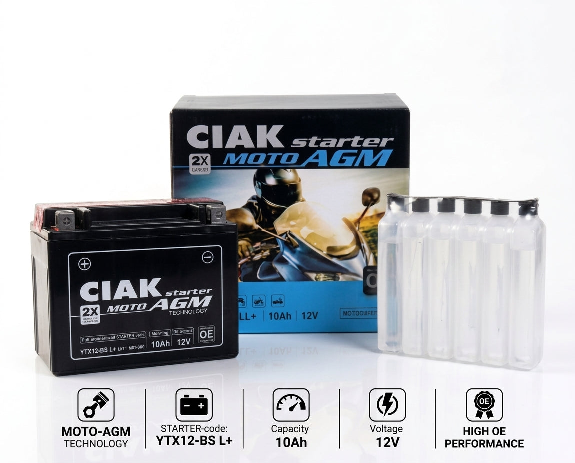 CIAK STARTER AGM MOTO 12V-10 Ah L+ / YTX12-BS / C5
