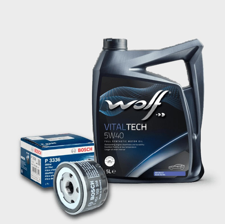 زيت وولف VitalTech 5W40 5L + فلتر زيت رينو (صيانة ١٠،٠٠٠ كم)