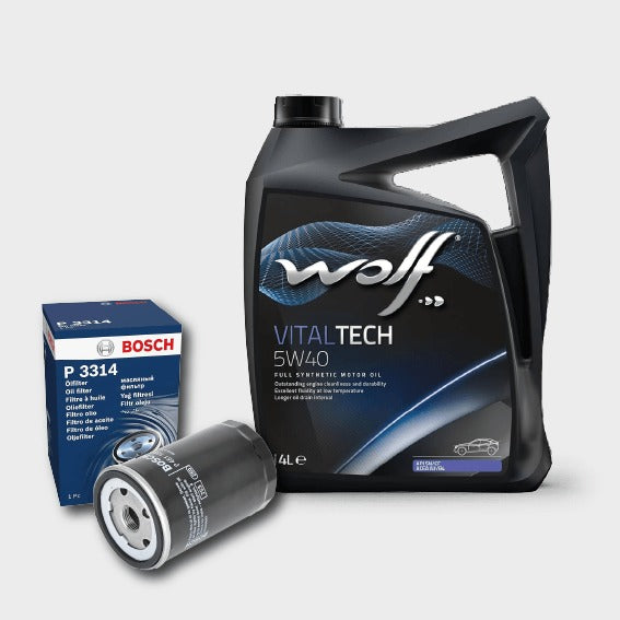 زيت وولف VitalTech 5W40 4L + فلتر زيت أودي / سيات / سكودا / فولكس واجن (صيانة ١٠،٠٠٠ كم)