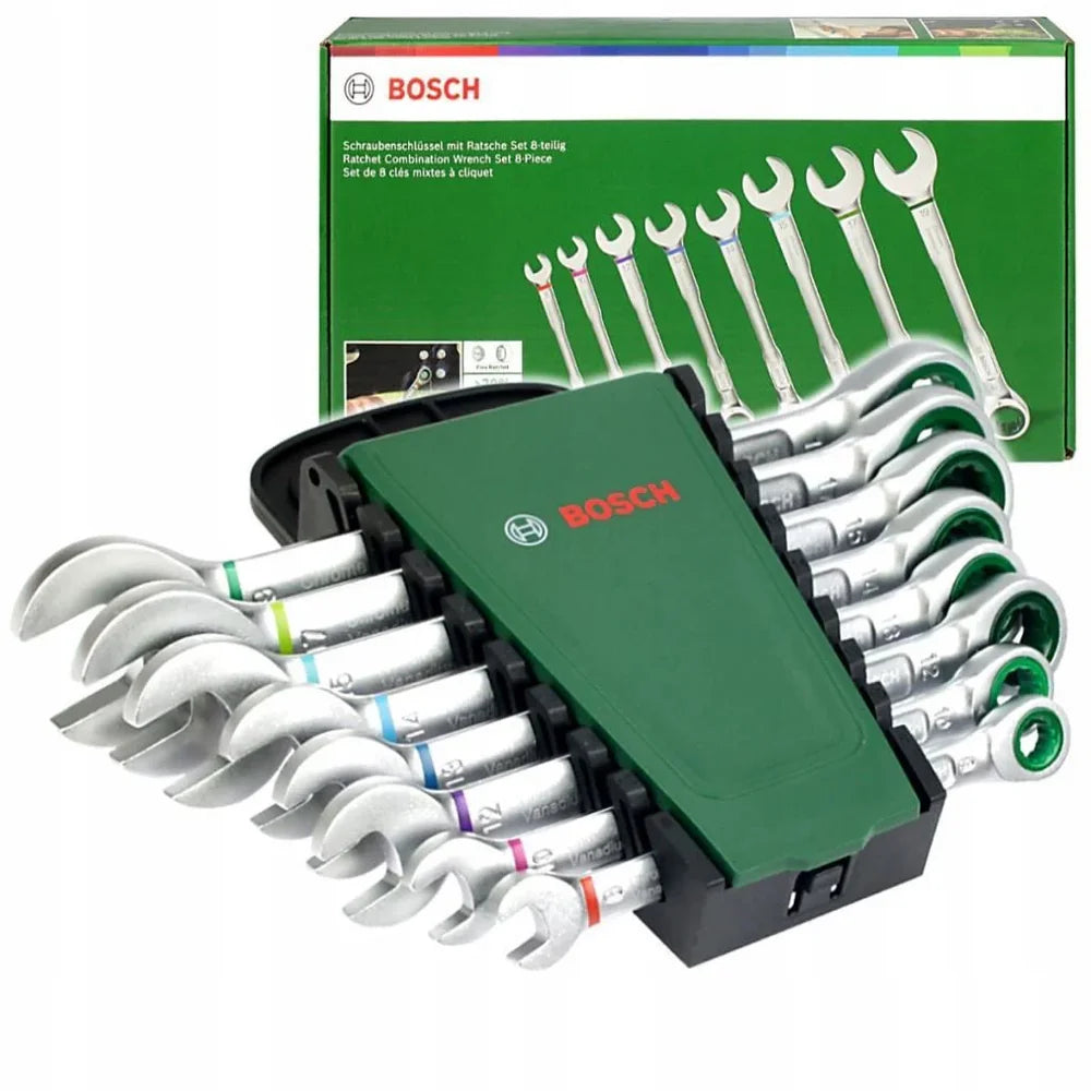 Bosch Ratchet Combination Wrench Set 8-piece 1600A027PS