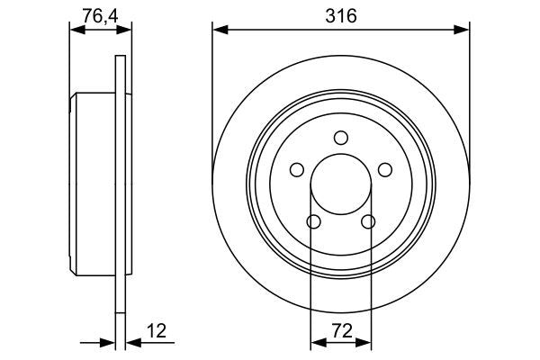 BOSCH Rear Brake Disc Set - Jeep Cherokee