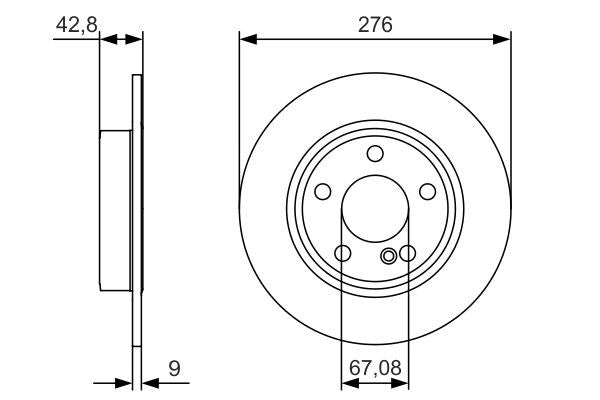 BOSCH Rear Brake Disc Set - Mercedes-Benz W176 , W246