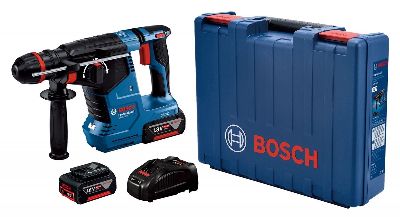 Bosch Professional Cordless Rotary Hammer GBH 187-LI Kit - 06119231K0