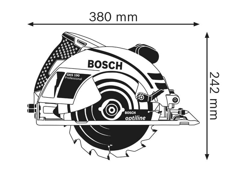 Bosch Circular Saw GKS 190 Professional 1400 Watt 7.25 Inch – 0601623090