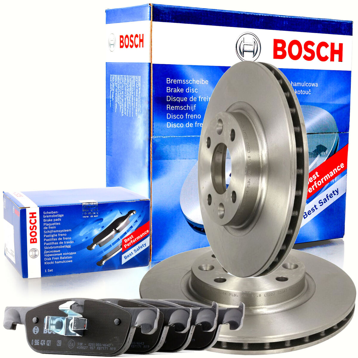 BOSCH Front Brake Disc Set - Renault Logan 2, Sandero 2 Stepway