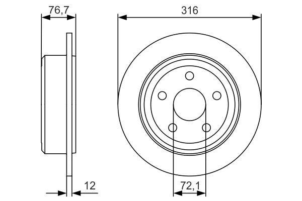 BOSCH Rear Brake Disc Set - Jeep Wrangler