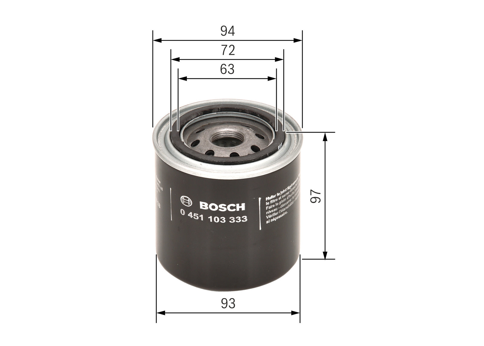 Bosch Oil Filter 0451103333 - Jeep Grand Cherokee