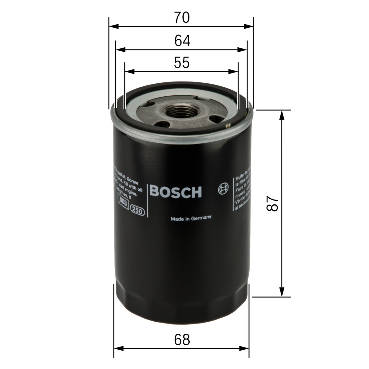 Bosch Oil Filter 0986452041 - Mitsubishi - Fiat