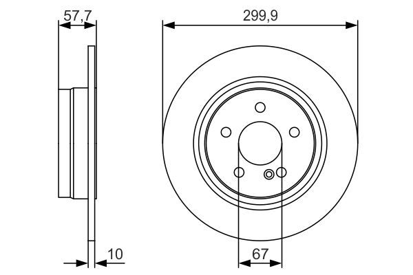 BOSCH Rear Brake Disc Set - Mercedes-Benz W204