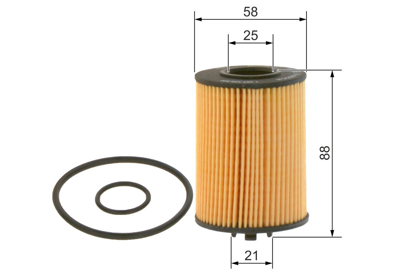 Bosch Oil Filter Element 1457429306 - Mercedes Benz W169 A 150, W245 B 150, W245 B 160