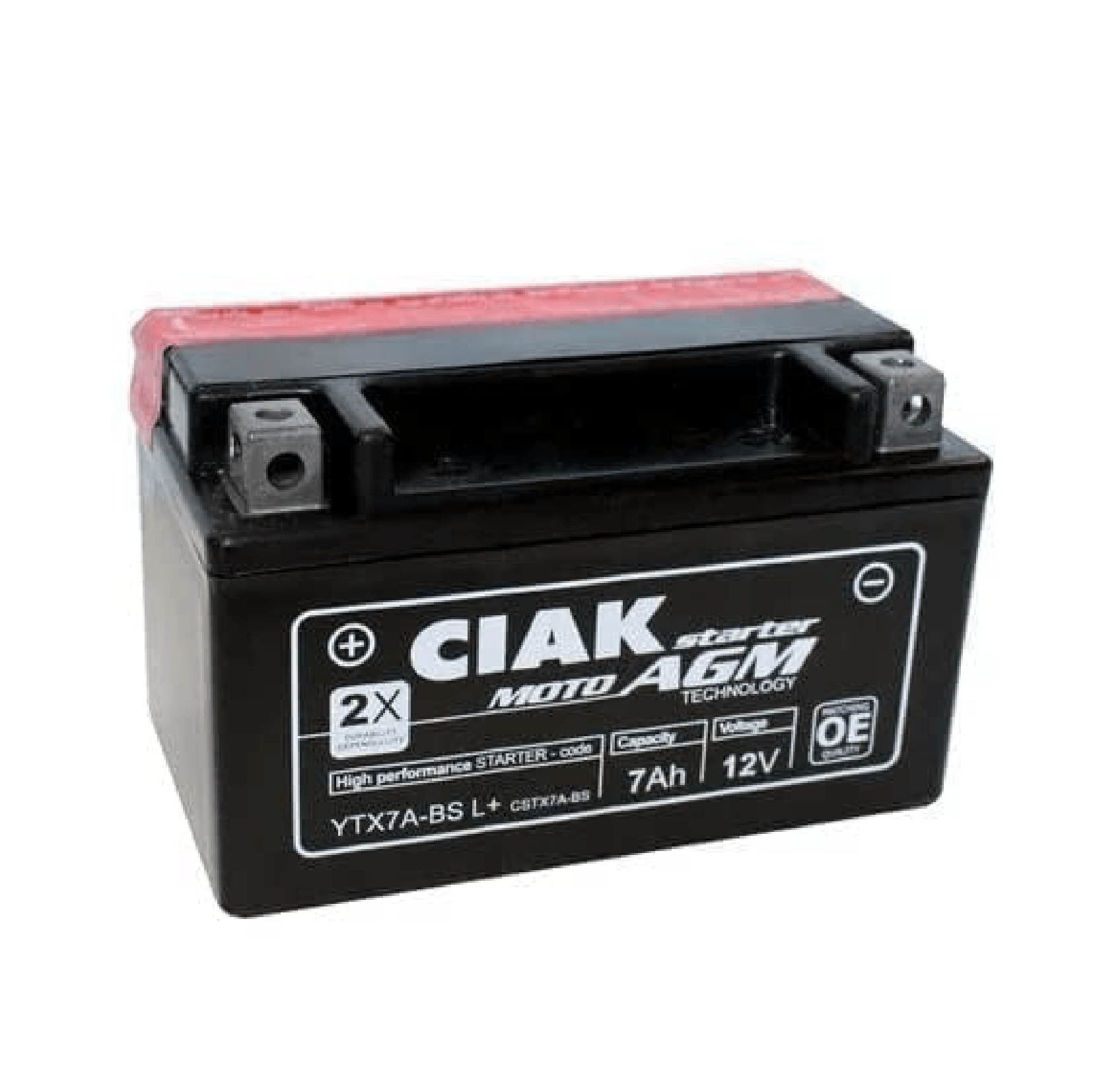 CIAK STARTER AGM MOTO 12V-7 Ah D+ / YTX7L-BS / C5